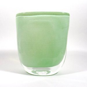 HENRY DEAN Signed Oval Vase Celery Green